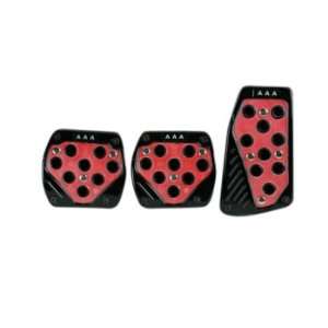   Light Red With Black Outer Rim 3pcs Manual Transmission Racing Pedals