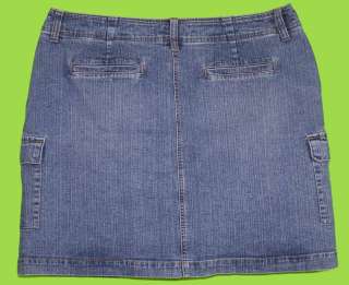 St. Johns Bay sz 14 Stretch Womens Blue Jeans Denim Skorts Skirt 