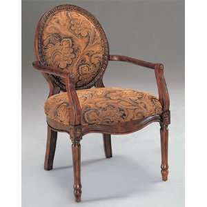   Decor Cherry Brown Floral Print Occassional Arm Chair: Home & Kitchen