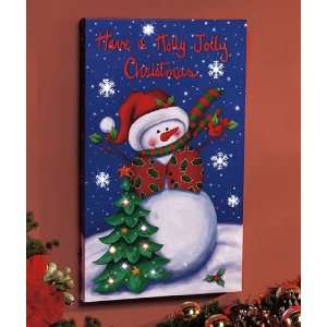   Holiday Snowman Wall Canvases, Christmas Decorations 