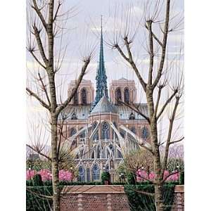   Cathedral Notre Dame Serigraph on Gesso Board: Arts, Crafts & Sewing