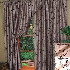  96 Long Hana Blossoms Floral Curtain Panel: Home 