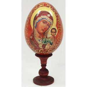  Russian Wooden Easter Egg MATHER of GOD & CHILD (0454 