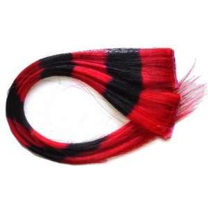  Red & Black Coon Tail Steven Tyler Look Synthetic Hair 