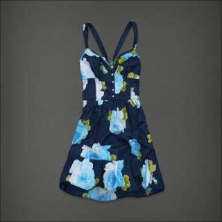 NWT ABERCROMBIE WOMENS DRESS Camille Navy bustier M  