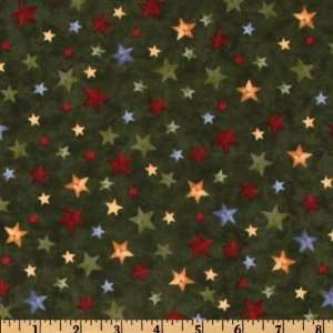 44 Wide Be Merry Bears Stars Olive Fabric By The Yard 