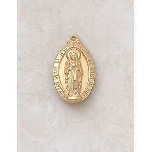 Ladies Gold Plated Scapular Medal Catholic Jesus Sacred Heart Pendant 