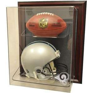  St. Louis Rams Helmet and Football Case Up Display 