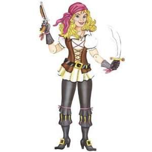  Large Jointed Pirate Girl CutOut   Party Decorations 