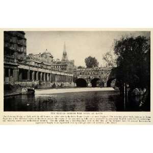  1930 Print Pulteney Bridge Avon Bath Ponte Vecchio England 