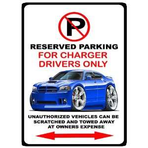  2005 10 Dodge Charger SRT8 Muscle Car toon No Parking Sign 