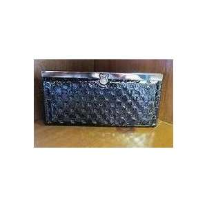  BG Solid Squish Pattern Faux Leather Purse Clutch 