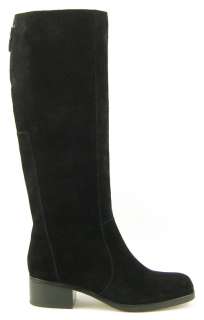 VIA SPIGA CASIA Black Suede Back Zipper Womens Shoes High Knee Boots 