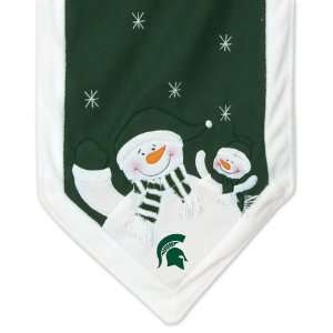  6 NCAA Michigan State Spartans Snowman Christmas Table 