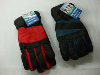 NWT Mens/Boys Ski Gloves w/elastic wrist 2 pr lot  