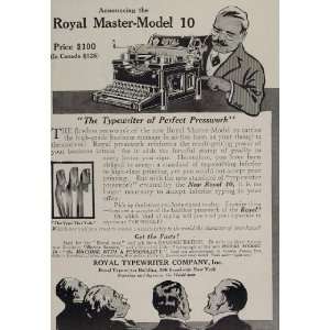   Original Print Ad Royal Master Model 10 Typewriter   Original Print Ad