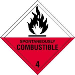  4 x 4   Spontaneously Combustible   4 Labels (500/Roll 