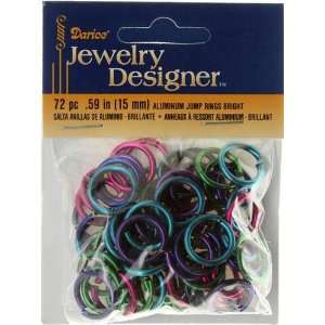  Darice Jewelry Designer Jump Rings Aluminum 15mm Bright 