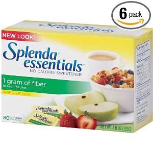 Splenda Sweetener with Fiber, 80 Count Packets (Pack of 6)  