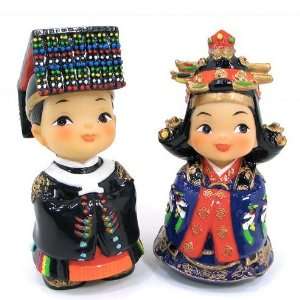   figurines, handmade marble oriental king and queen
