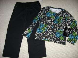 NEW Onque Casuals Black Knit Jacket & Pants Outfit SIZE XL 14 16 SALE 