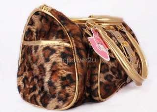 Leopard hellokitty kitty cat women tote shoulder bag handbag purse new 