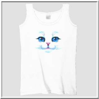 Blue Eyed Kitten Cat Face WOMENS SHIRTS S,M,L,XL,2X,3X  
