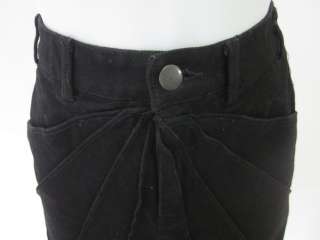CATHERINE MALANDRINO Black Denim Knee Length Skirt Sz 2  