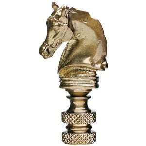   Lampshade Co. FN33 AB51, Decorative Finial, Antique Brass Horse Head