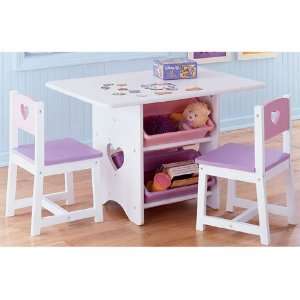    Heart Table and Chair Set with Smart Storage