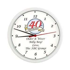  40th Birthday Idea: Personalized 40th Birthday Clock 