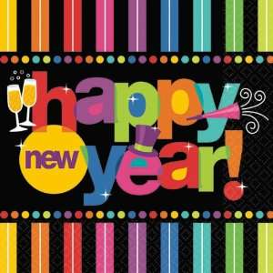   Lets Party By Amscan Bright New Year Beverage Napkins 