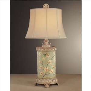   Romance One Light Accent Table Lamp in Floral Green