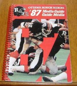 CFL ottawa roughriders media guide 1987  