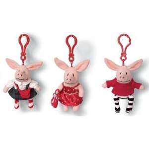  Olivia The Pig   Set of 3 Zip Clips / Keychains Toys 