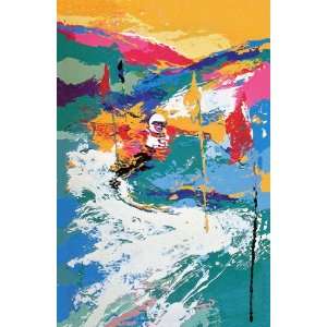  Leroy Neiman   Downhill   Postcard 5 X 8 Sports 