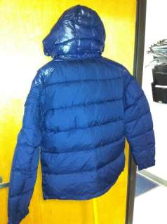 Moncler Chevalier XL X Large 5 Matte Blue Hooded Down Jacket Coat NWT 