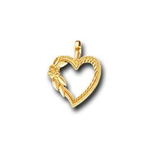   Solid Yellow Gold Small Heart Love Charm Pendant: IceNGold: Jewelry