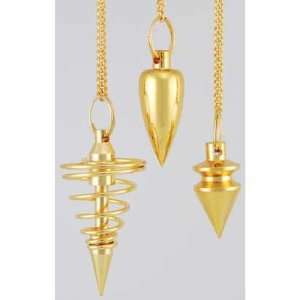 Gold Plated Brass Pendulum Divination Wicca Wiccan Metaphysical 