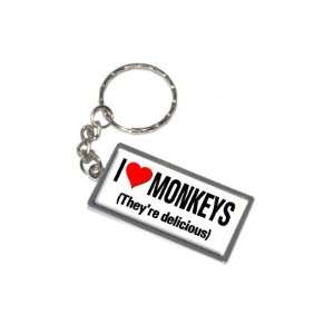   Love Heart Monkeys Theyre Delicious   New Keychain Ring Automotive