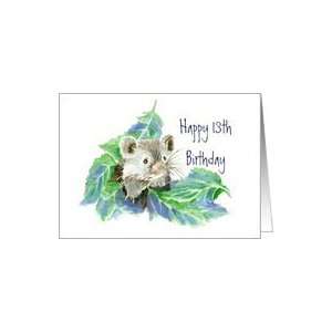  13th Birthday, Cute Little Blue Mouse Card Toys & Games