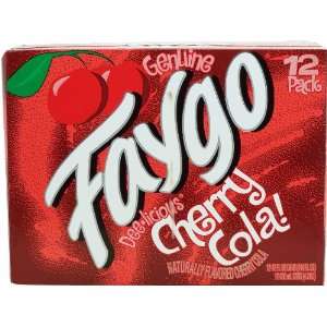 Faygo cherry cola soda pop, 12 oz. 12 pack cans  Grocery 