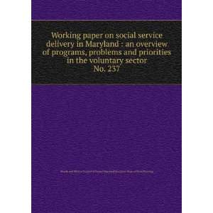 paper on social service delivery in Maryland  an overview of programs 