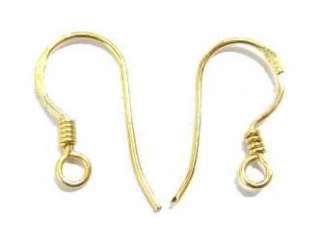 Sterling Silver Gold French Hook Coil Ear Wire SMG65  