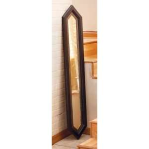  Wall Mirror with White Metal Accents in Black Finish