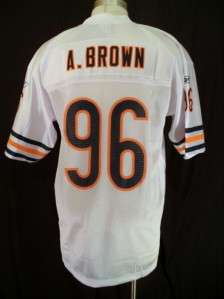 Reebok Chicago Bears Alex Brown #96 WHITE Jersey L LARGE  
