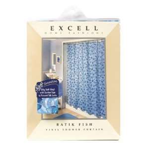   Ex Cell Batik Fish Shower Curtain (040O0 0650 420): Home Improvement