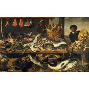   Made Oil Reproduction   Frans Snyders   32 x 20 inches   Fish Market