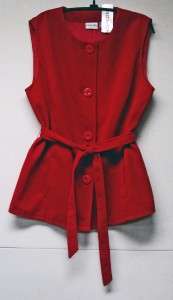 CHICOS MELTON RELEVE VEST / JACKET ~ RED ~ NWT $78 ~ CHICOS SIZE 1
