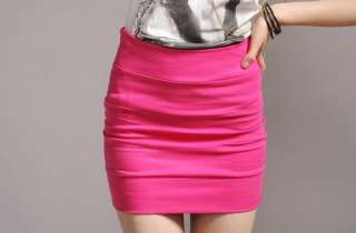 lady sexy Cute Candy above knee Stretch party Dress Mini Skirt 6 color 